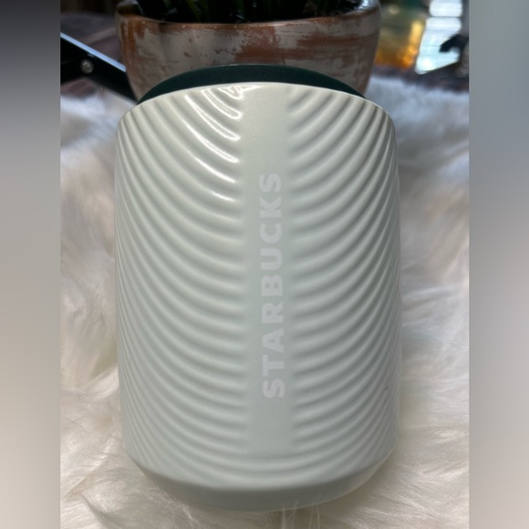 Starbucks Mint Pearlescent Short Ceramic Cup Green Ribbed Tumbler 8oz NWT 2023 - Picture 8 of 16